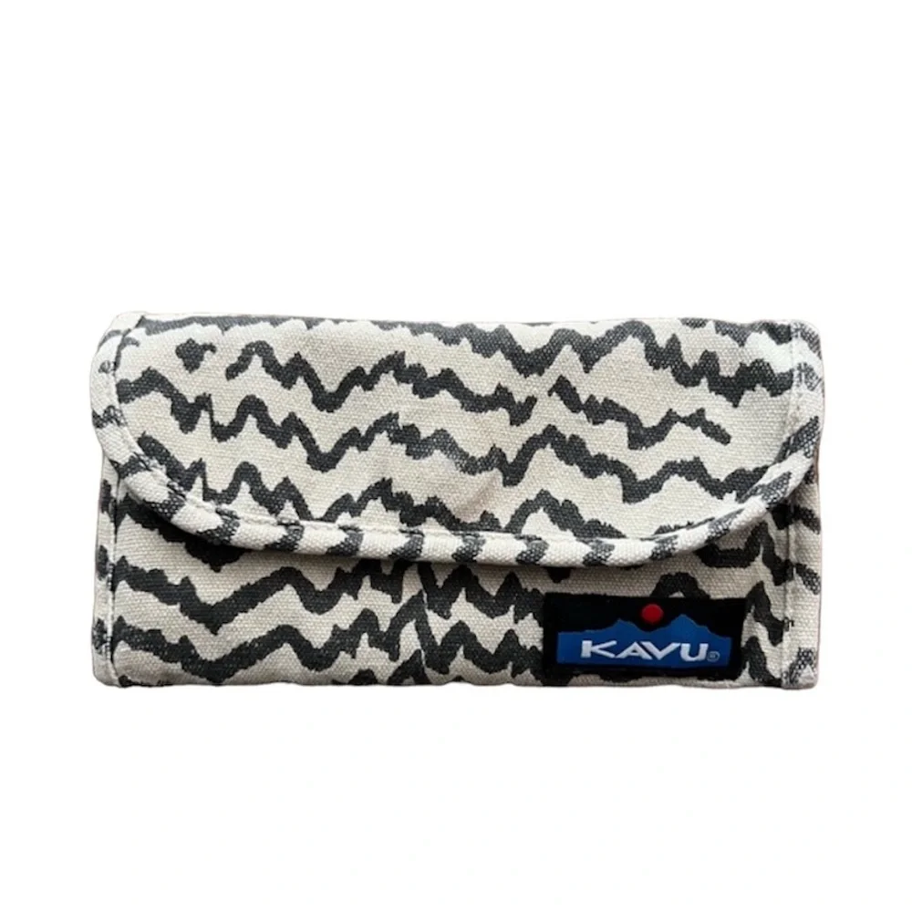 KAVU Big Spender Cotton Wallet in brown and cream